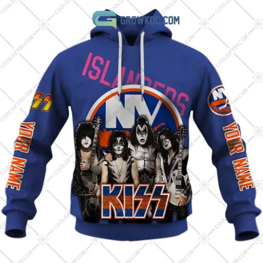New York Islanders x Kiss Band Ice Hockey All Over Print 3D Hoodie