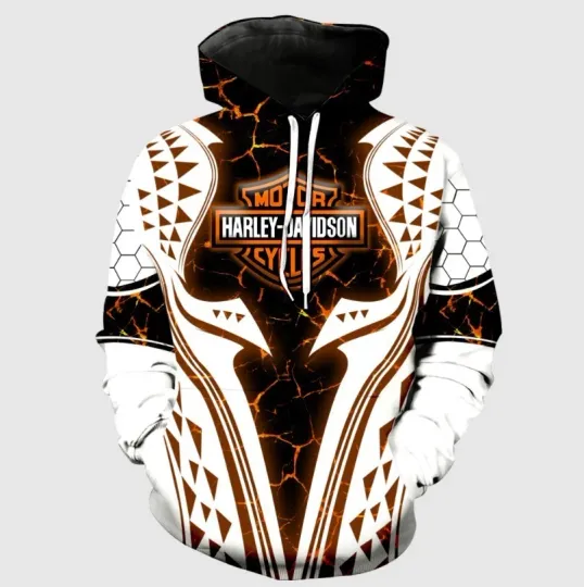 Discover Haarleyy Davidson Pullover 3D Hoodie, Motorcycle Fan Hoodie