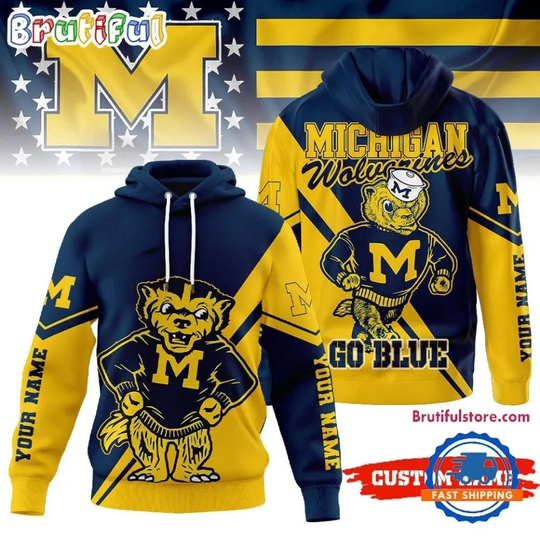 Michigan Wolverines Go Blue 3D All Over Printed Hoodie