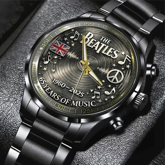 Discover The Beatles 65th Anniversary Black Stainless Steel Watch