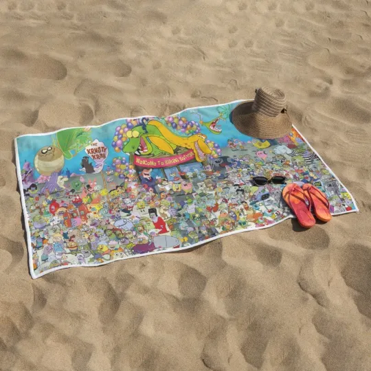 Discover SpongeBob Bikini Bottom Print Rectangular Beach Towel
