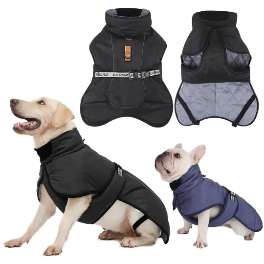 Discover Winter Warm Dog Clothes For Medium Large Dogs Reflective Windproof Pet Thicken Down Jacket Labrador French Bulldog Coat Outfits