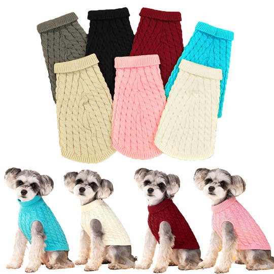 Discover Warm Dog Sweater For Winter Knitting Turtleneck Soft Puppy Coat For Small Medium Dogs Cats Solid Schnauze Pet Fashion Clothes