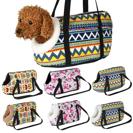 Discover Warm Dog Bag Autumn Winter Kitten Shoulder Bags For Small Dogs Portable Outdoor Heart Owl Pattern Puppy Backpack Pet Supplies