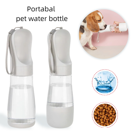Discover 2In1 Portable Dog Water Bottle With Food Container For Small Large Dogs Cat Pet Outdoor Drinking Bowl Golden Retriever Supplies