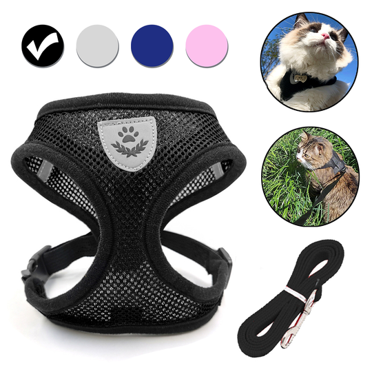 Discover Reflective Pet Harness and Leash Set for Small Medium Dog Cats Breathable Pets Vest Lightweight Collar Harnesses Kitten Supplies