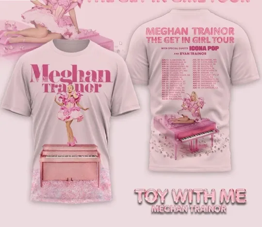 Discover Meghan Trainor The Get In Girl Tour 2025 3D T-Shirt Fullsize S-5XL