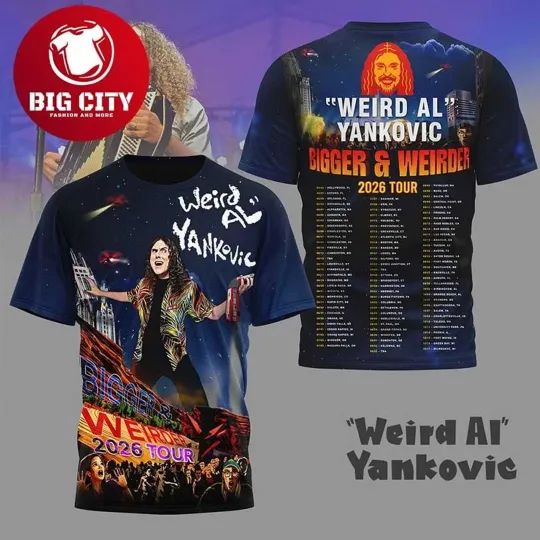 Discover Weird Al Yankovic tour 2026 3D T-shirt All sizes S to 6XL 1F2594