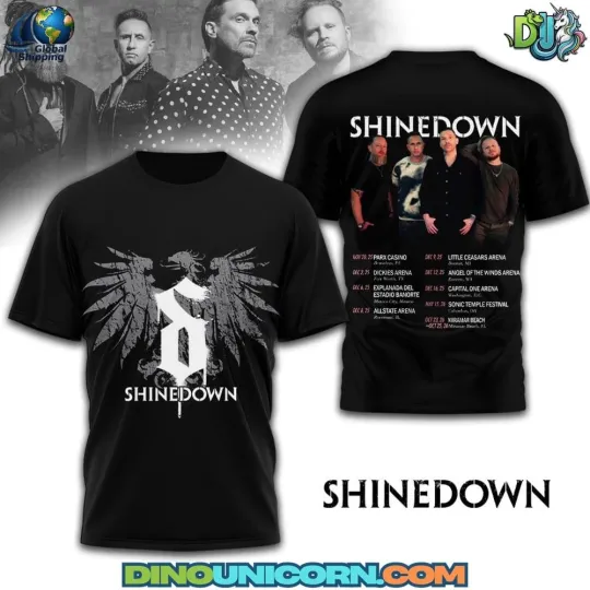 shine down 2025 Tour T-Shirt – Hard Rock Graphic Tee