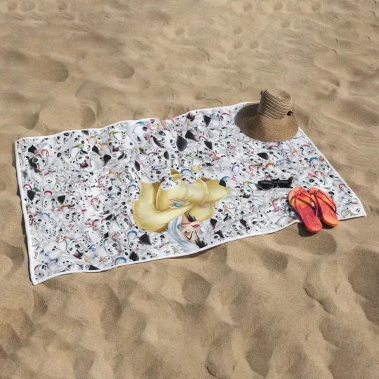 101 Dalmatians Dog Cruella Print Rectangular Beach Towel