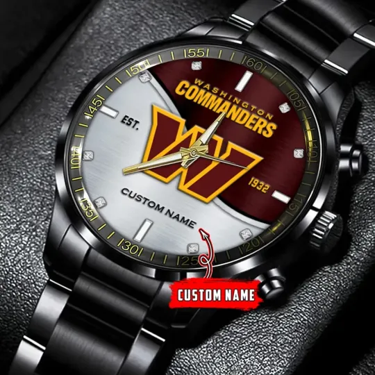 Discover Washington Team Commander Football Stainless Steel Watch