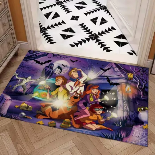 Discover Scooby-Doo Mystery Print Doormat Rug Non-slip Backing