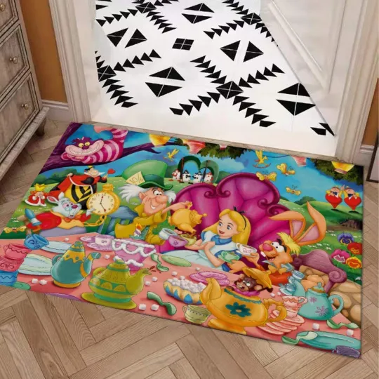 Discover Disney Alice In Wonderland Doormat Rug with Non-slip Backing
