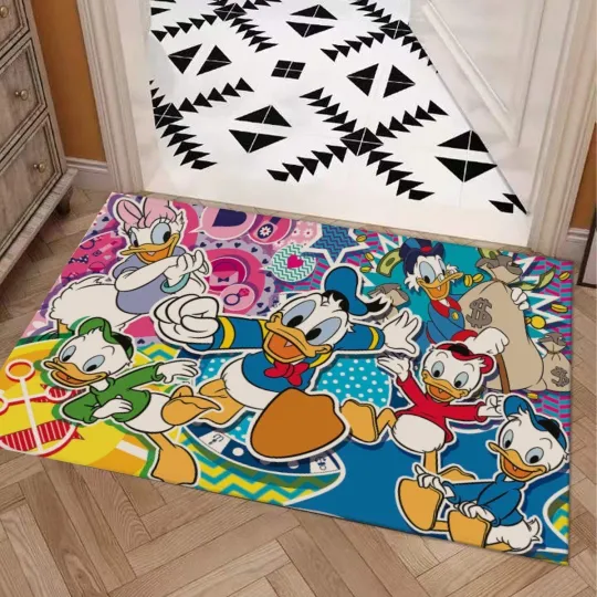 Discover Disney Donald Duck Family Print Doormat Rug with Non-slip Backing