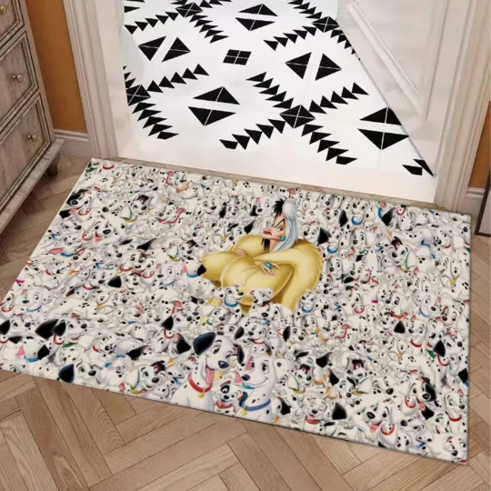 Discover 101 Dalmatians Dog Cruella Print Doormat Rug with Non-slip Backing