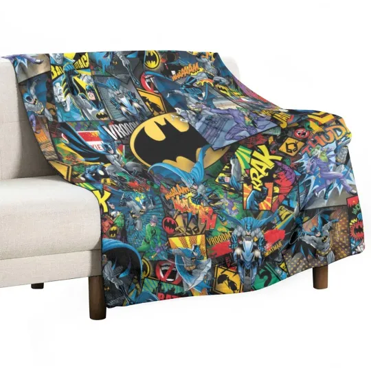 DC Comics Batman Collage Fleece Blanket for Home and Living