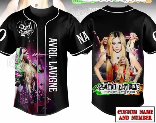 Avril Lavigne Greatest Hits Tour Custom Adult Baseball Jersey
