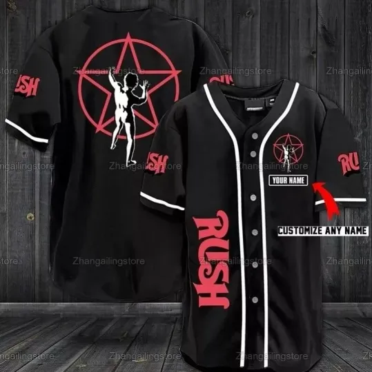 Discover Personalized Rush Rock Band Printed Baseball Jersey Shirt