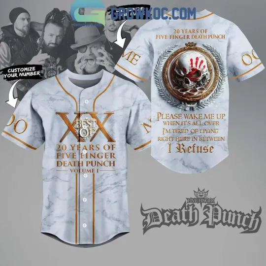 Five Finger Death Punch 20 Years Personalized Baseball Jersey