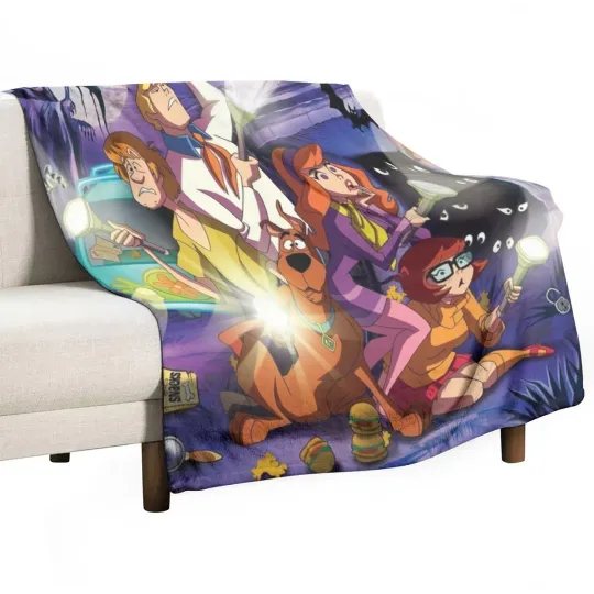 New! Scooby-Doo Mystery Soft Warm Single-Side Printing Flannel Fleece Blanket
