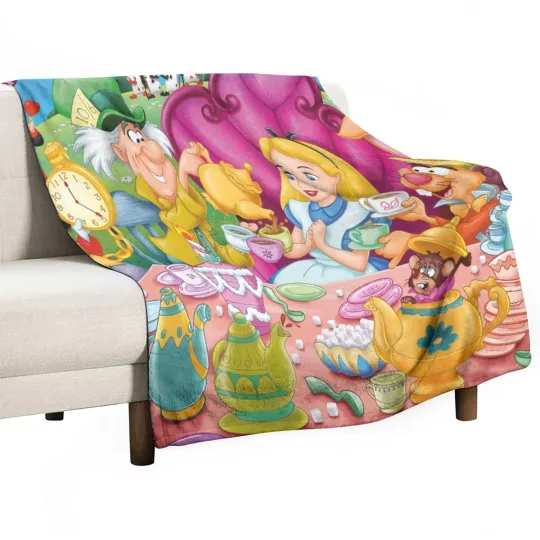 Discover Disney Alice in Wonderland Fleece Blanket, Soft and Warm, Single-Side Print
