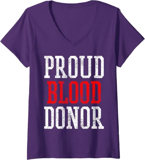 Discover Blood Donor World Blood Donor Day Donation Gift Ladies' V-Neck Tshirt