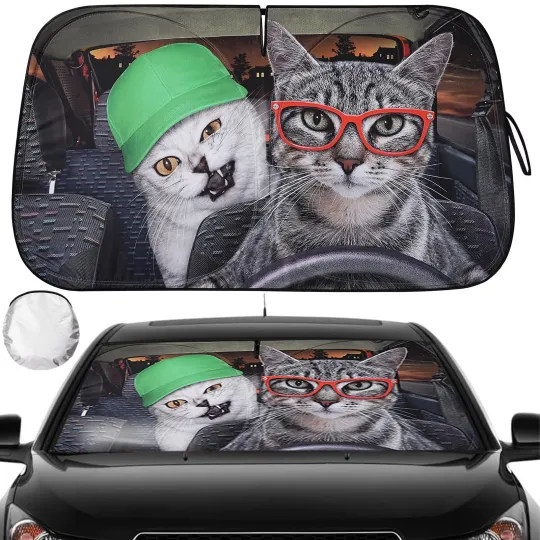 Discover Windshield Sun Shade - Car Sun Shade Windshield, Cute Reflector Sunshade Off...