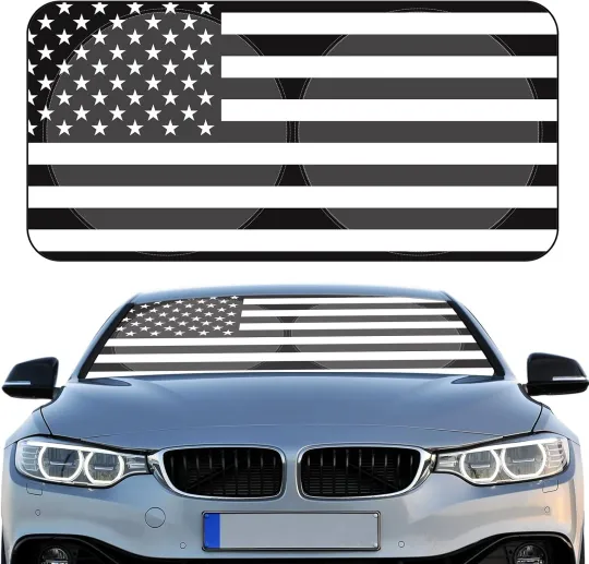 Discover Windscreen Sunshade Foldable Car Front Window Sunshade (Flag Design)