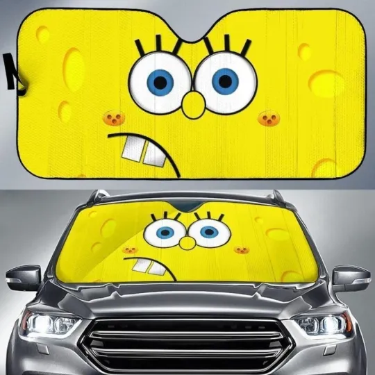 Discover SpongeBob SquarePants Mrs. Puff Accordion Sunshade Car Sun Shade Windshield