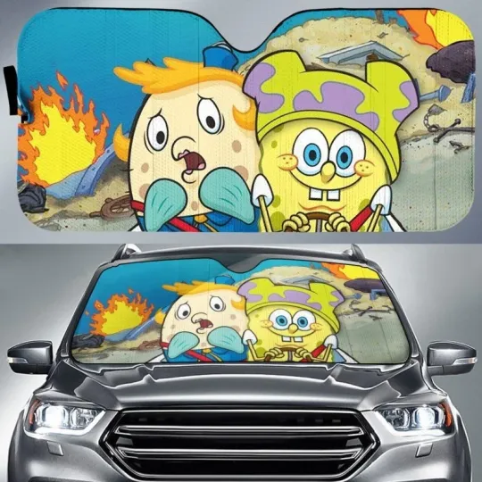 Discover SpongeBob SquarePants Mrs. Puff Accordion Sunshade Car Sun Shade Windshield