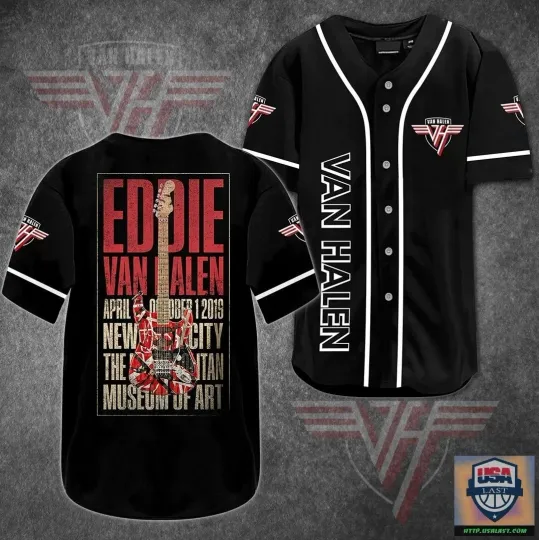 Discover van Guitar 3D Baseball Jersey Shirt All size Gift fans