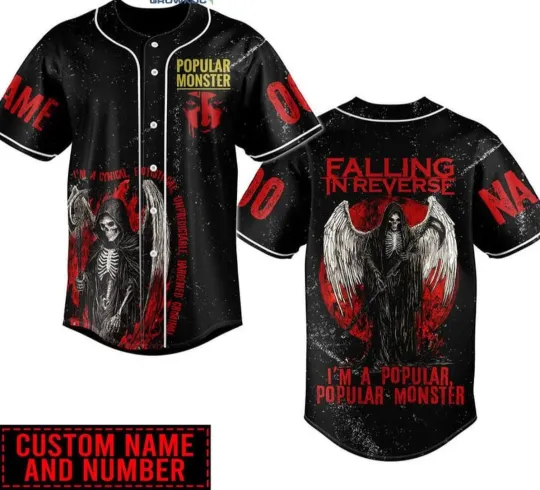 Falling In Reverse I’m A Popular Monster Personalized Baseball Jersey