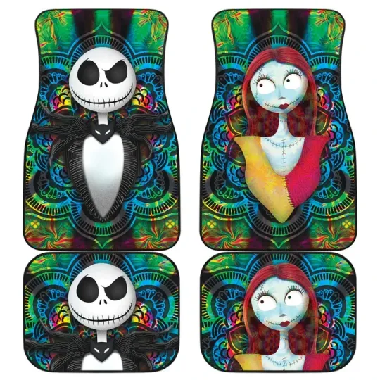Discover Jack Skellington Sally Car Floor Mats Colorful Valentine Car Accessories