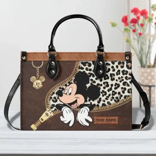 Discover Mickey Mouse Leather Handbag, Disney Bag, Cute Shoulder Bag Gift