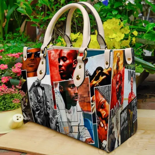 Discover Hip Hop Collage Leather Tote Handbag, Women’s Shoulder, Gift Idea