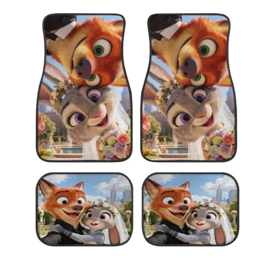 Discover Car Accessories-Zootopia Car Floor Mats Set-Gift For Kids/Friends