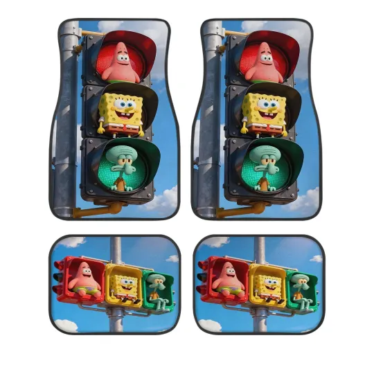 Car Accessories-SpongeBob Car Floor Mats Set-Gift For Kids/Friends