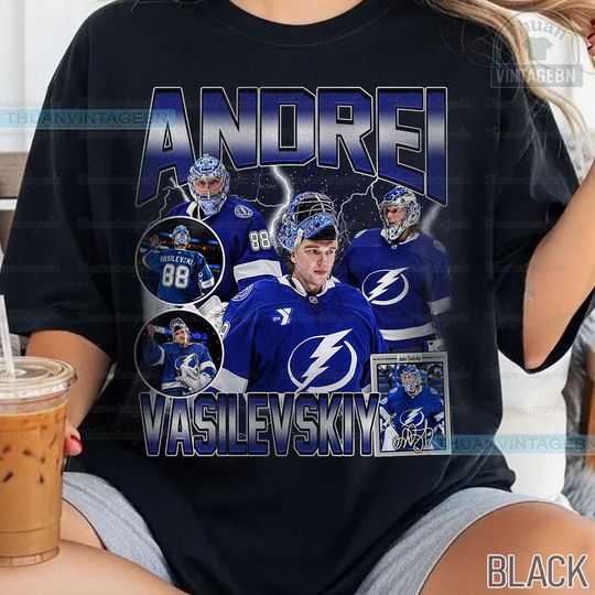 Discover Vintage Andrei Vasilevskiy shirt, Andrei Vasilevskiy Tee, Comfort colors Andrei Vasilevskiy Tee, Bootleg Rap tee, Tampa Bay Youth Hockey Tee