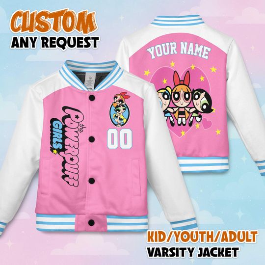 Discover Custom The Powerpuff Girls Baseball Jacket, The Powerpuff GirlsJacket, Disney Baseball Jacket Team Outfit