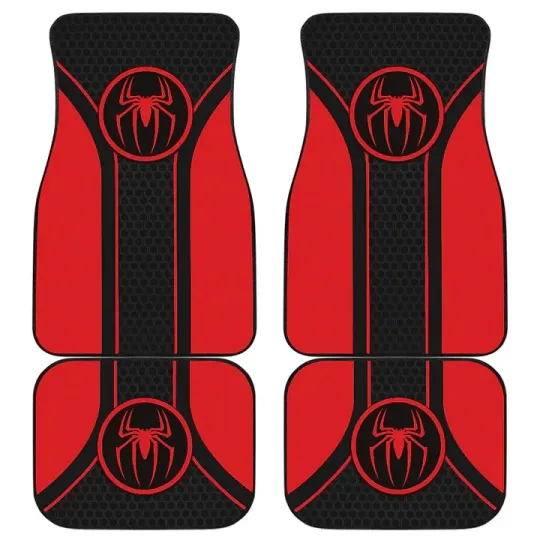 Spider Man Logo Car Floor Mats Custom For Fans Car Accessories