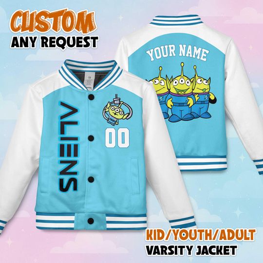 Discover Personalized Little Green Aliens Baseball Jacket, Disney Aliens Toy Story Baseball Jacket, Disney Kids Youth Adult Jacket