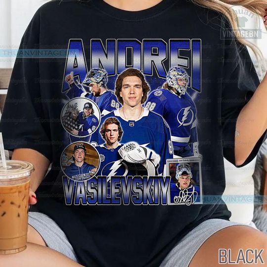 Discover Andrei Vasilevskiy shirt, Andrei Vasilevskiy Tee, Comfort colors Andrei Vasilevskiy Tee, Bootleg Rap tee, Tampa Bay Youth Hockey Tee