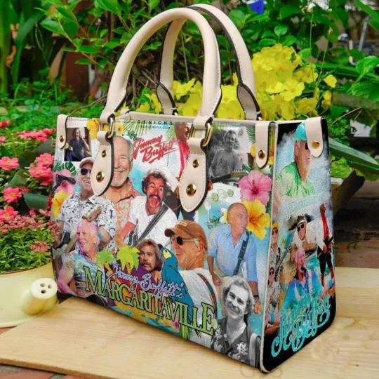 Jimmy Buffett Leather Handbag,Jimmy Buffett fan Lover Shoulder Bag