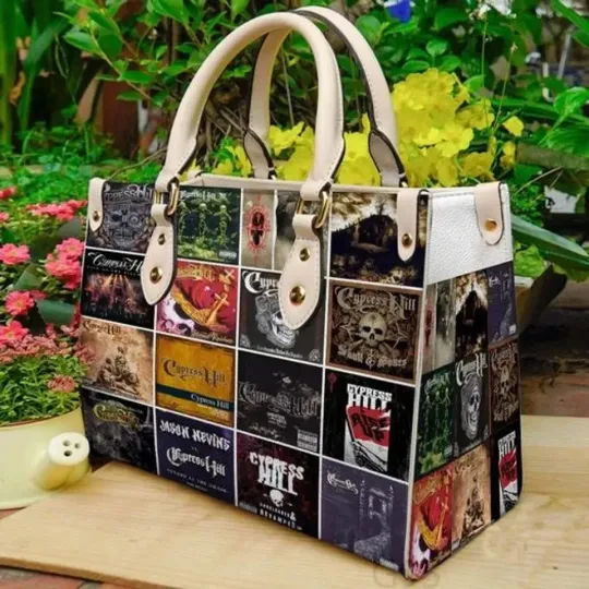 Discover Retro Music Album Art Patchwork Leather Handbag Gift For Her