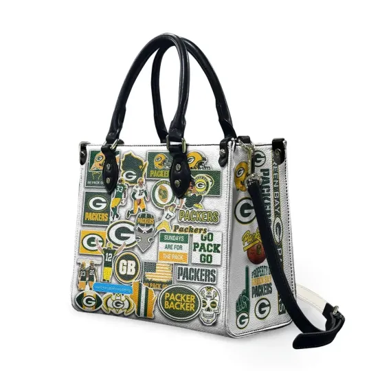 Discover Green Gold Football Fan Leather Handbag