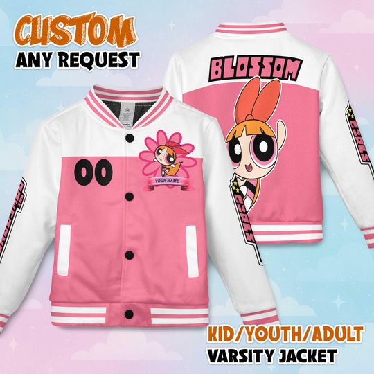 Discover Custom Blossom Baseball Jacket, The Powerpuff Girls Baseball Jacket, Disney Kids Youth Adult Varsity Jacket