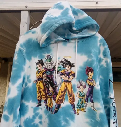 Rare 1990's ? Super Dragon Ball Z  Allover Print Hoodie Mens