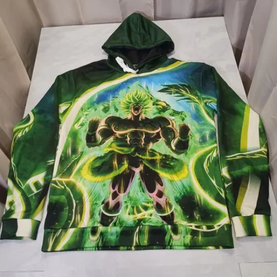 Dragon Ball Hoodie Full Power Broly Neon Green All Over Print