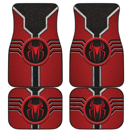 Spider Man Logo Car Floor Mats Custom For Fans