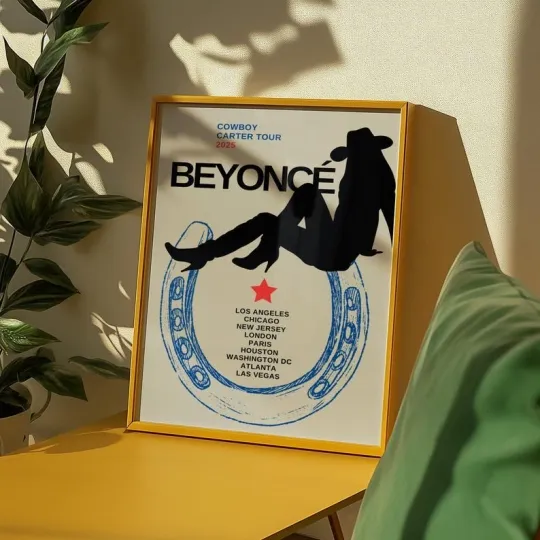 Discover Beyoncé Tour 2025 Poster Cowboy Carter Live Concert Vertical Poster Home Decor